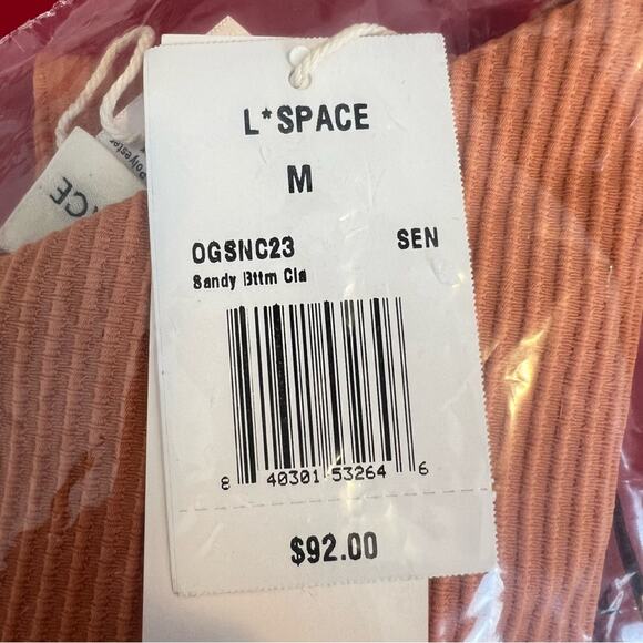 NWT l*space Sandy Bikini Bottom in Sienna sz M Ribbed Eco Chic Repreve Boho - Picture 6 of 9